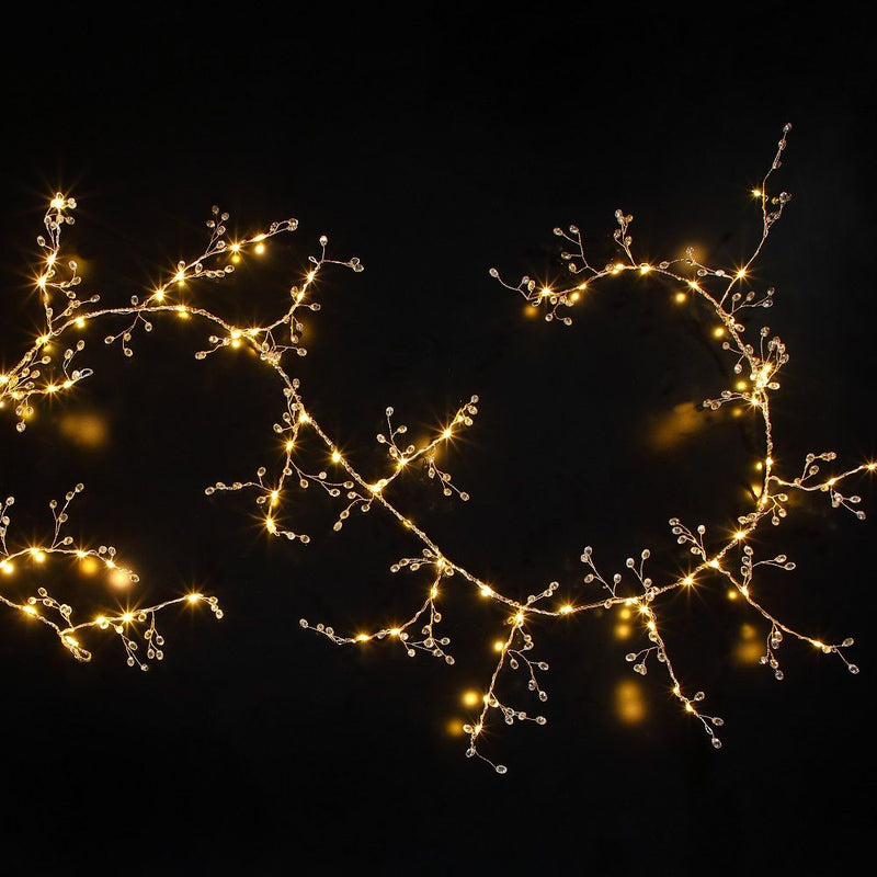 Noma 1.8m Battery Operated Gold Jewel Lit Garland - Warm White LED String Lights