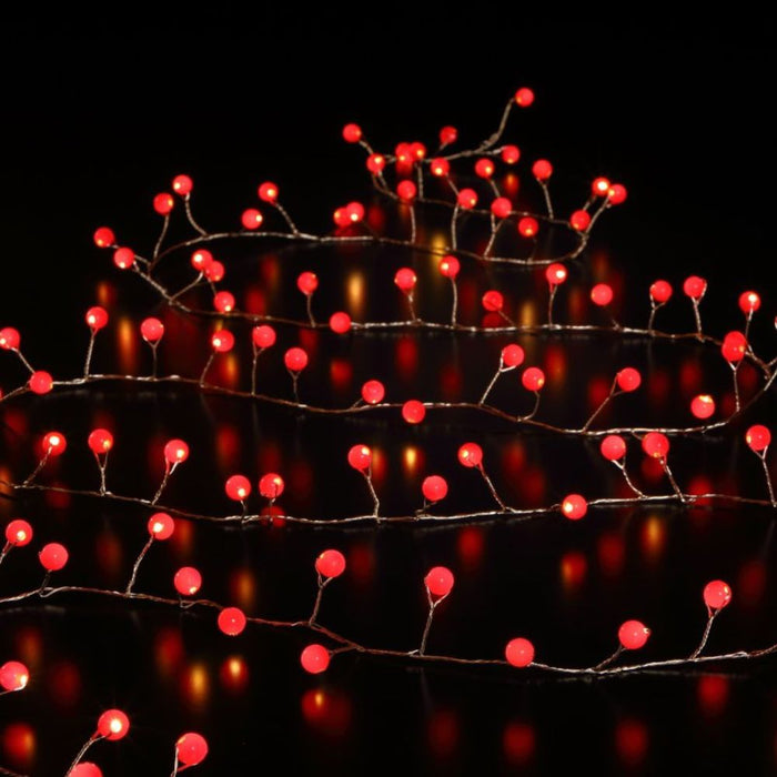 Noma 100 Red Snowberry Cluster LED Garland