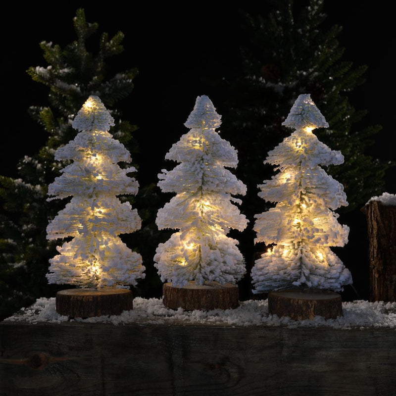 Prelit Snowy Bristle Tree - 1pc