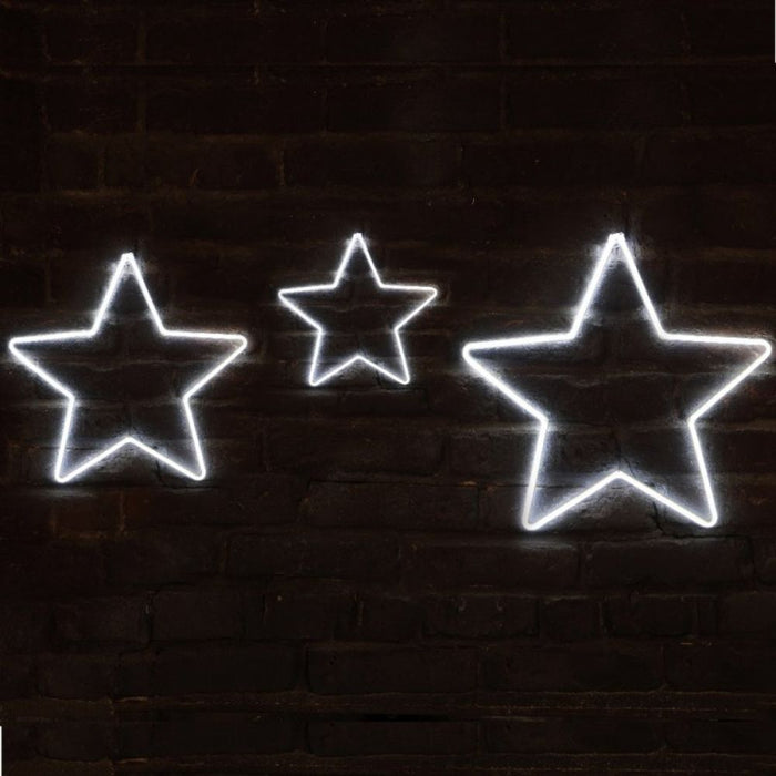 Noma Set of 3 Small/Medium/Large White Neon LED Stars