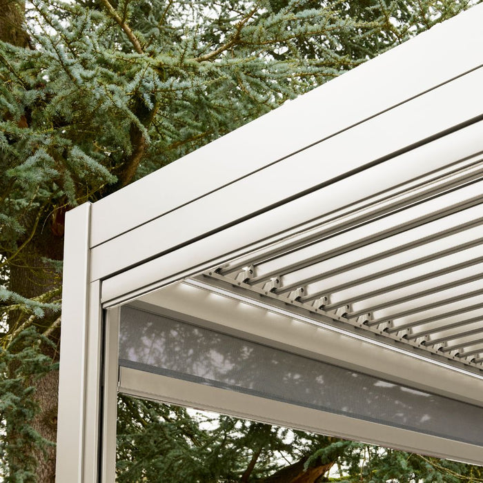 Norfolk Leisure Nexus Beige Pergola with Solar LED Lights + 3 Screens