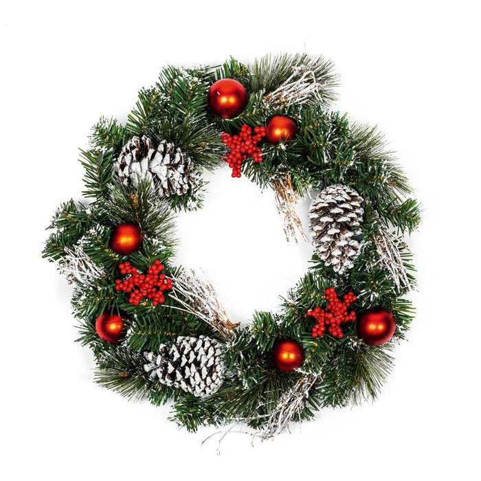 Premier 40cm Red Dressed Christmas Wreath