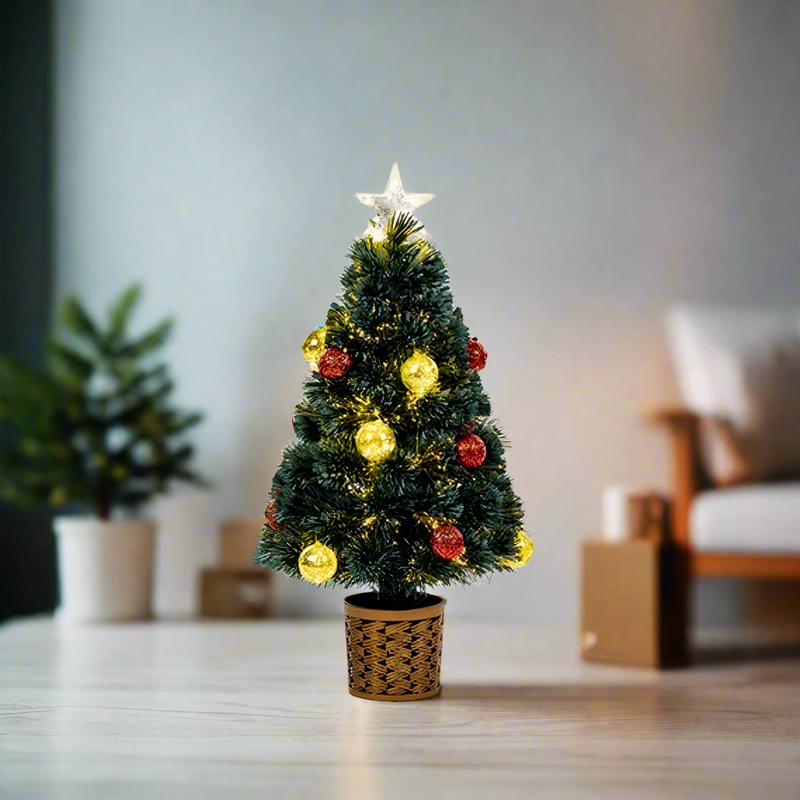 Premier 80cm Bauble Fibre Optic Christmas Tree