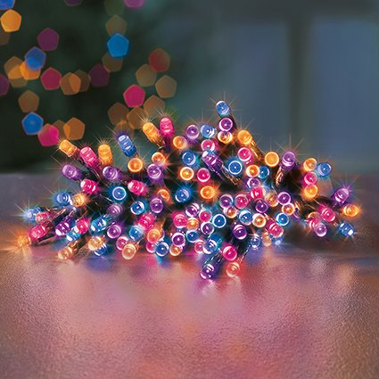 Premier Battery Operated Christmas Lights - Rainbow LED String Lights