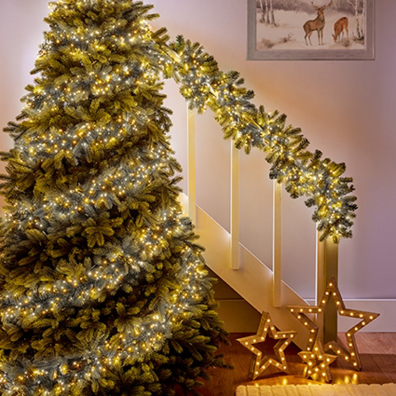 Premier Plug In Christmas Lights (Mains Powered) – Warm White/Cool White LED Cluster String Lights