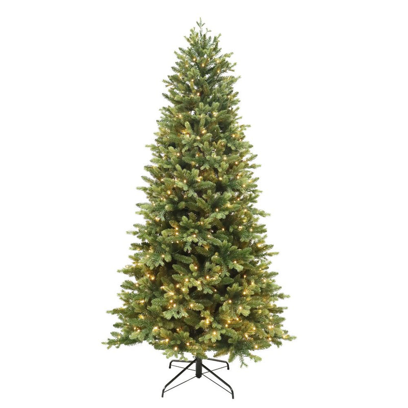 Puleo Belmont Green Slim Prelit Artificial Christmas Tree with Dual Colour Lights