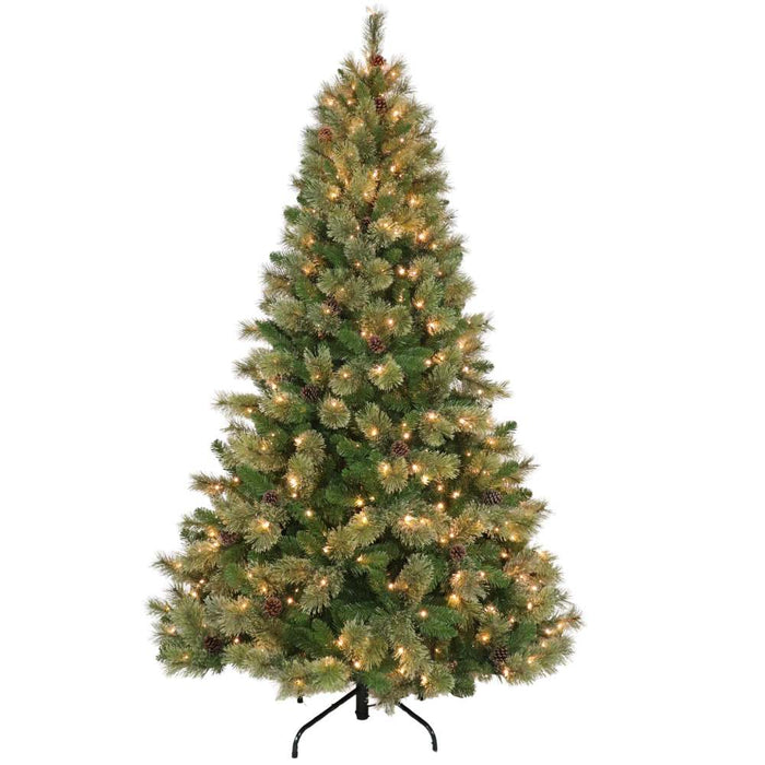 Puleo Cashmere Pinecone Prelit Artificial Christmas Tree