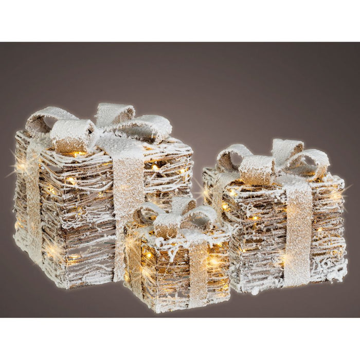 Snowy Rattan LED Gift Box Set