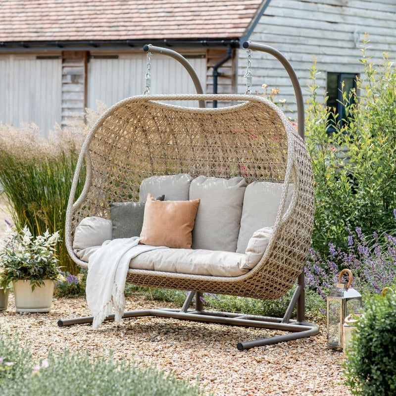 Bramblecrest Chedworth Sandstone Rattan Triple Hanging Cocoon