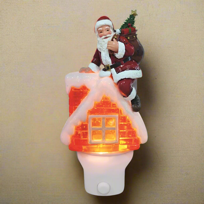 Santa Spinner Night Light Wall Plug 18cm