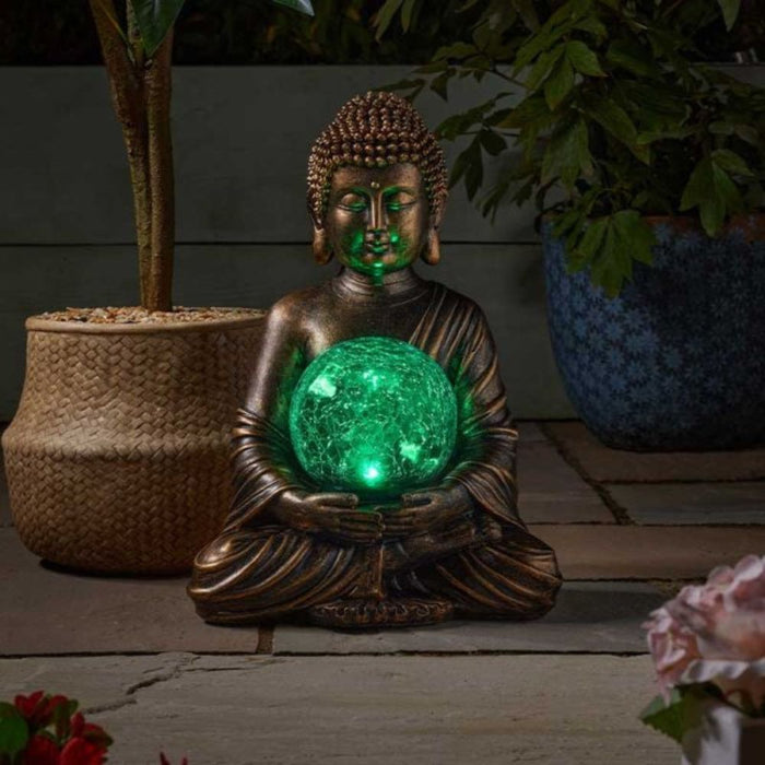 Smart Garden Gazing Buddha Solar Figurine