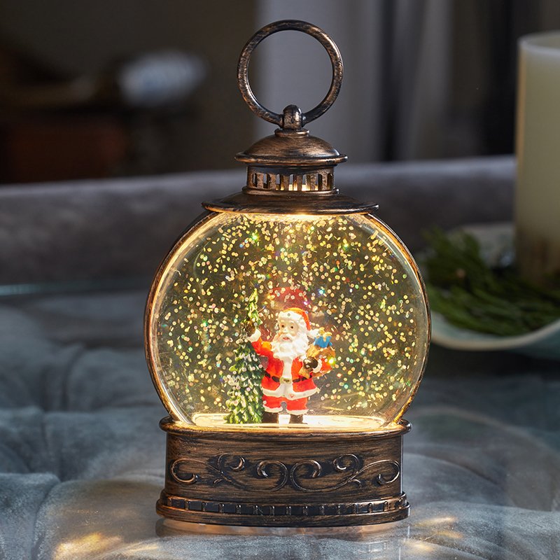SnowSwirl SantaDecor Lantern