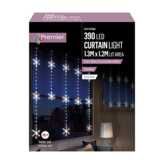 Snowflake Curtain Light Ice White