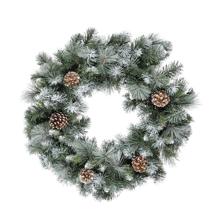 Snowtime 60cm Frosted Glacier Wreath