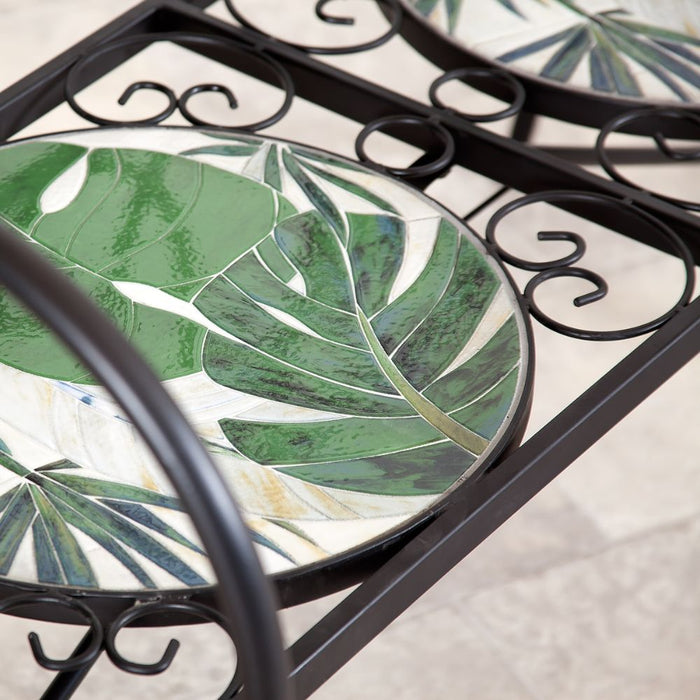 Suntime Leaf Pattern Mosaic Bench