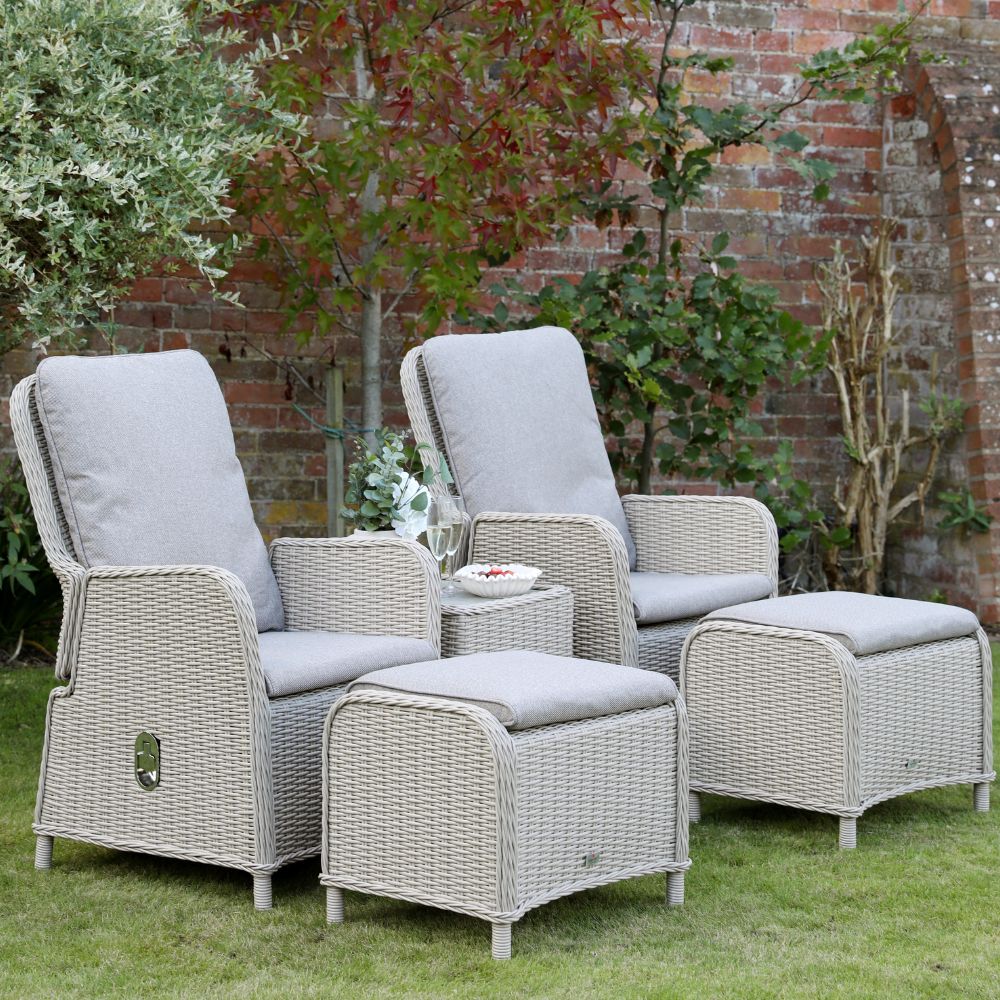 邦楽 GOATBED Lessthan all in one two Supremo Cassano Oatmeal Dual Recliner Set | Newbank Garden Centre