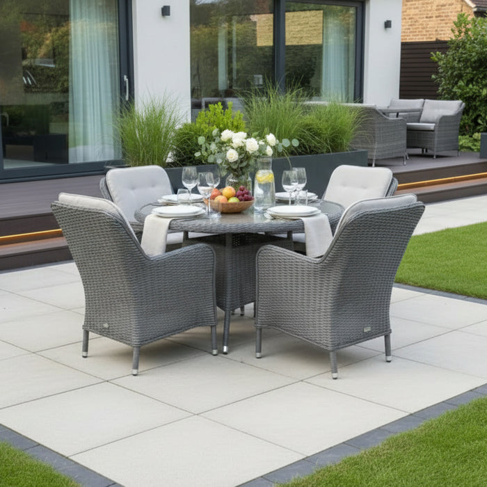 Supremo Cassano Grey 4 Seat Dining Set