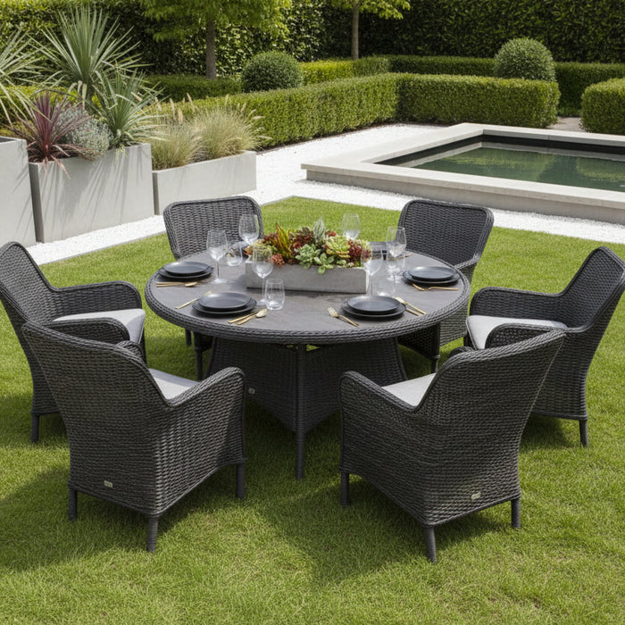 Supremo Cassano Grey 6 Seat Round Dining Set