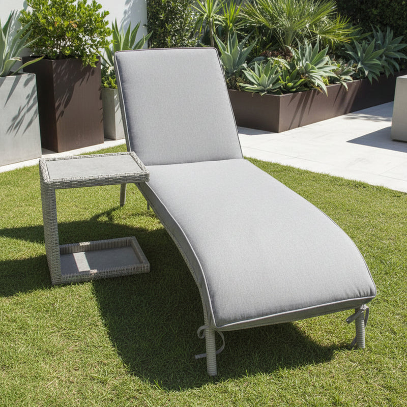 Supremo Cassano Oatmeal Lounger With Side Table