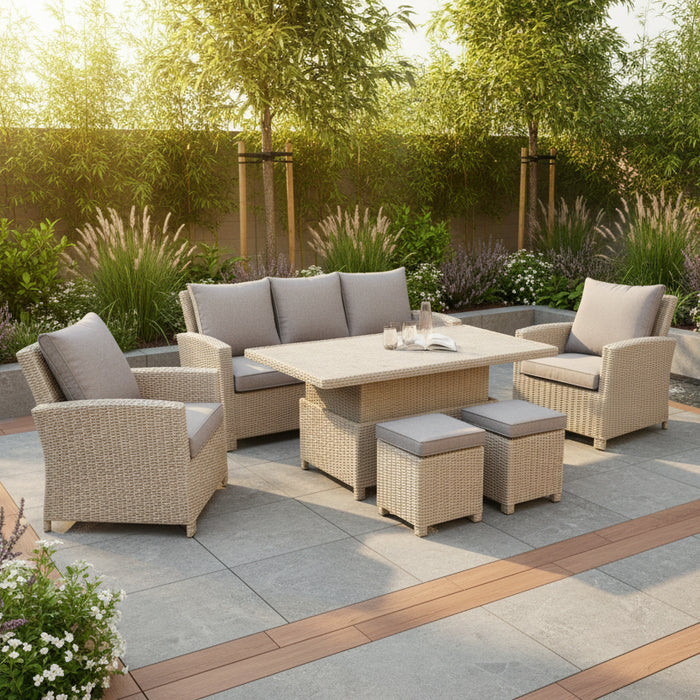 Supremo Oatmeal Cassano Deluxe Lounge Dining With Adjustable Table