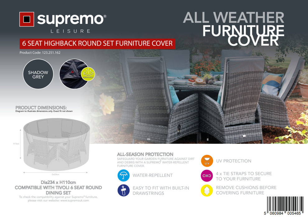 Supremo 6 Seat Round Furniture Cover