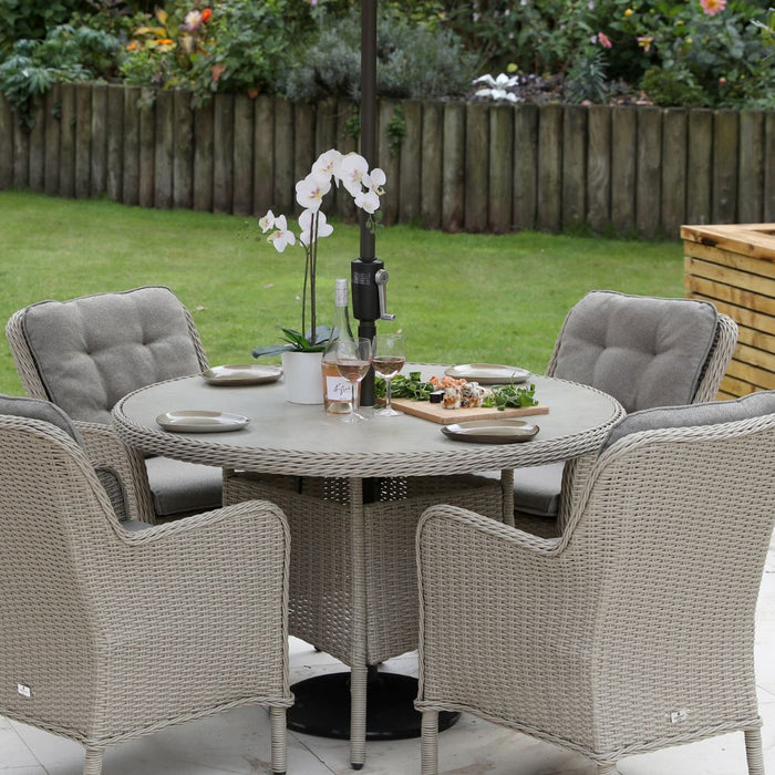 Supremo Cassano 4 Seat Round Dining Set
