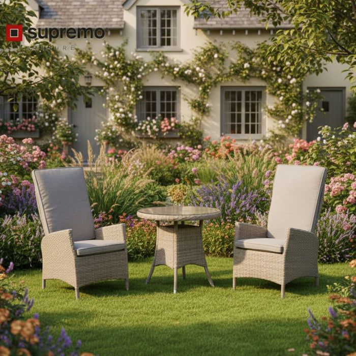 Supremo Tivoli Beige 2 Seat Reclining Bistro Set