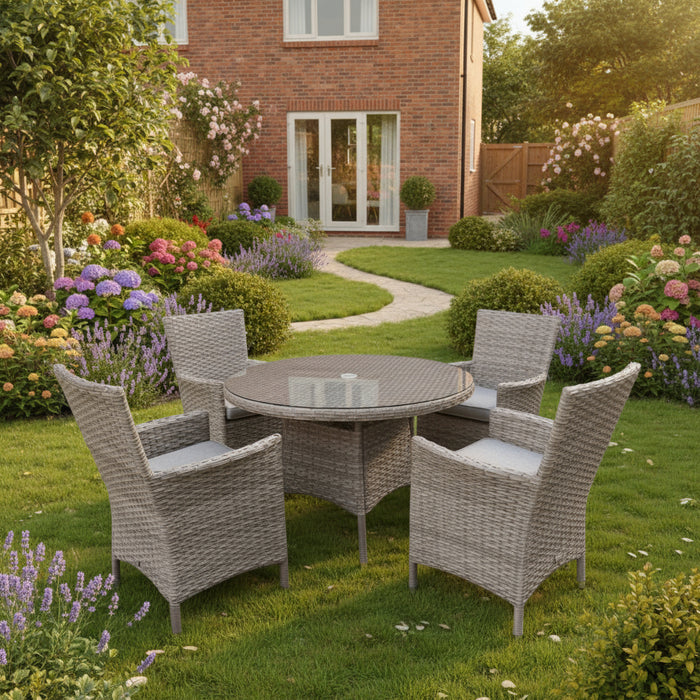 Supremo Tivoli Beige 4 Seat Round Dining Set