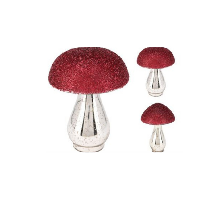 Red Glitter Mushroom Ornament