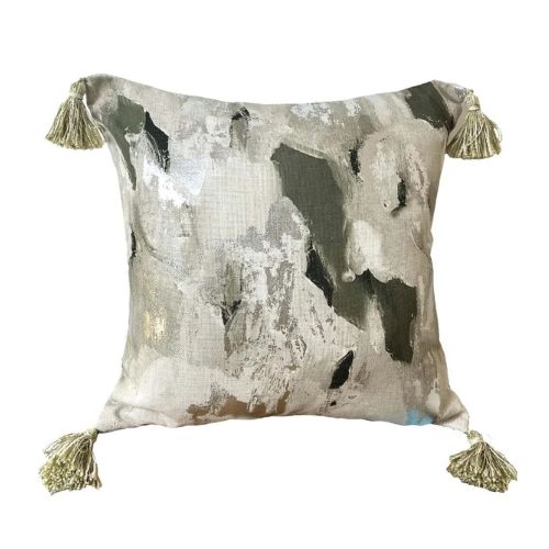Vision Olive Cushion With Tassels