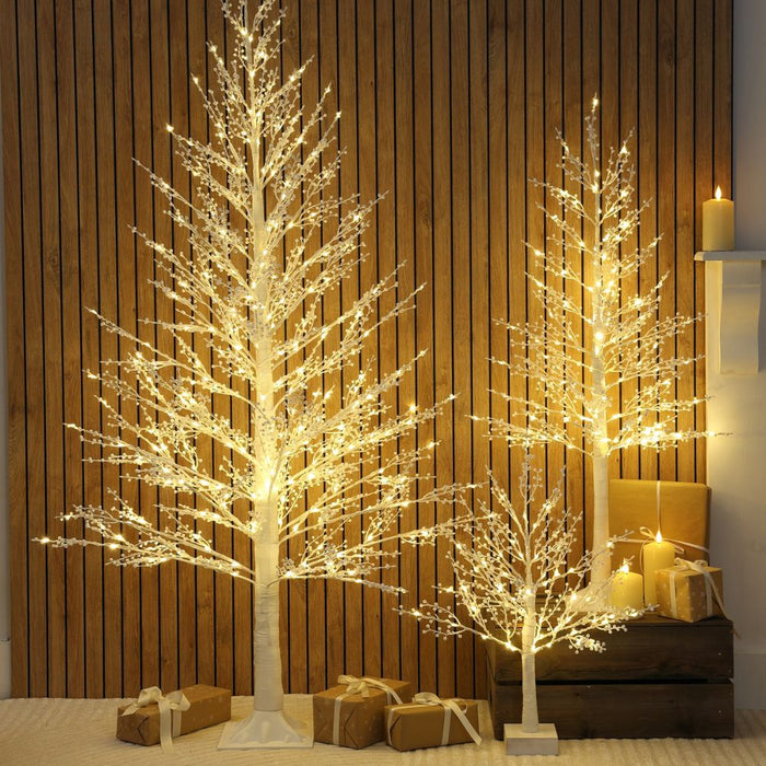 White Mini Berry LED Twig Tree