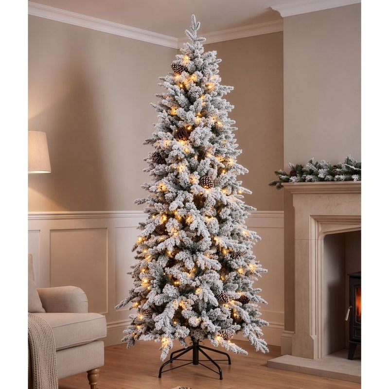 BOSK Snowy Winterfold Fir Slim Prelit/Unlit Artificial Christmas Tree