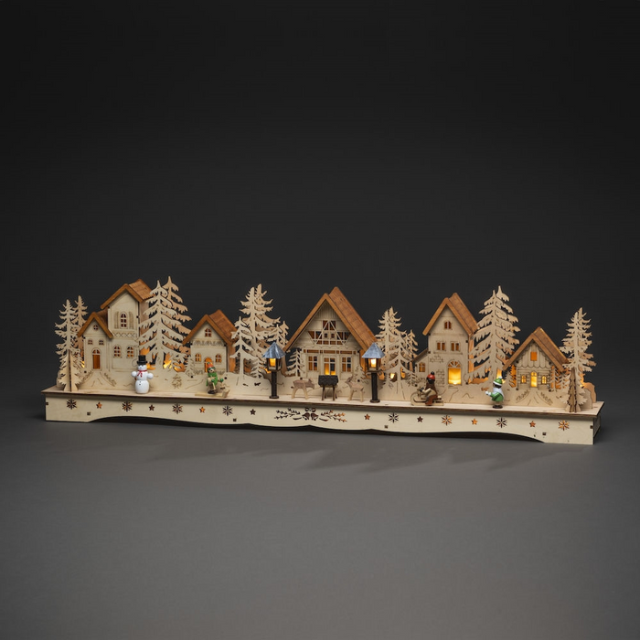 Konstsmide Wooden Village Silhouette Warm White LED