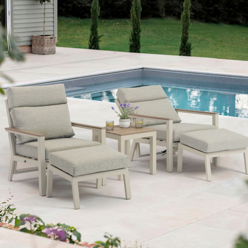 Bramblecrest Zurich 2 Reclining Sofa Chairs with Footstools