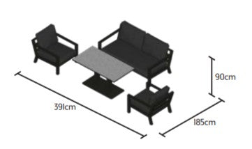 Life Outdoor Timber Lounge Set Dimensions
