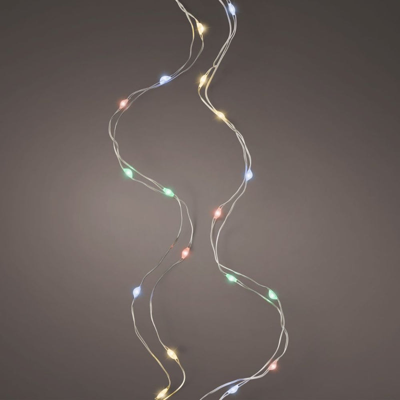 Lumineo Battery Operated Christmas Lights - Multicolour 100 LED String Lights