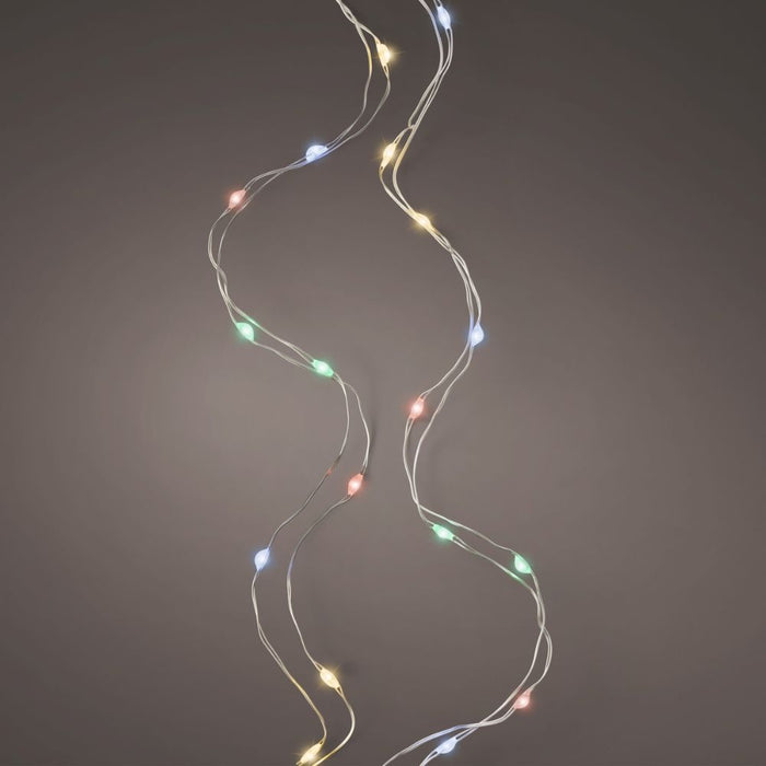Lumineo Battery Operated Christmas Lights - Multicolour 100 LED String Lights