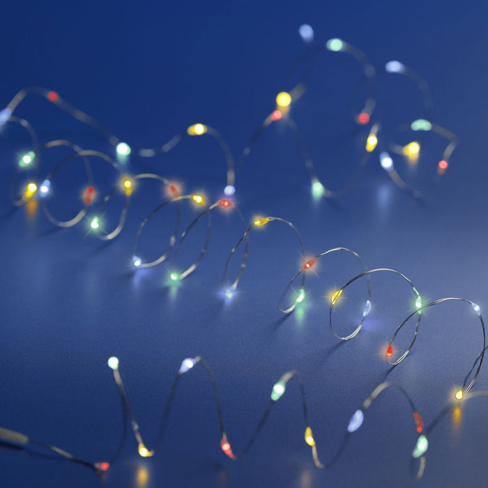 Lumineo Battery Operated Christmas Lights - Multicolour 100 LED String Lights