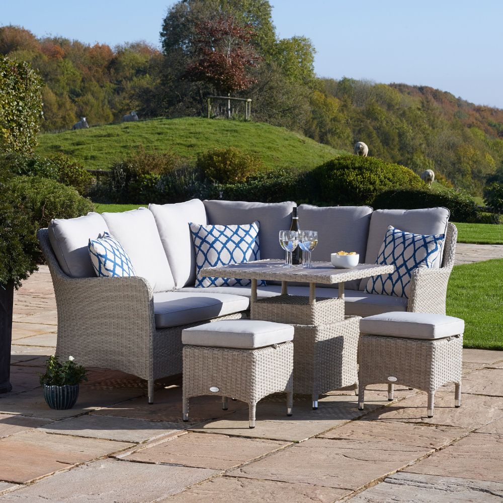 Bramblecrest Tetbury Mini Sofa with Adjustable Table & 2 Stools Nutmeg