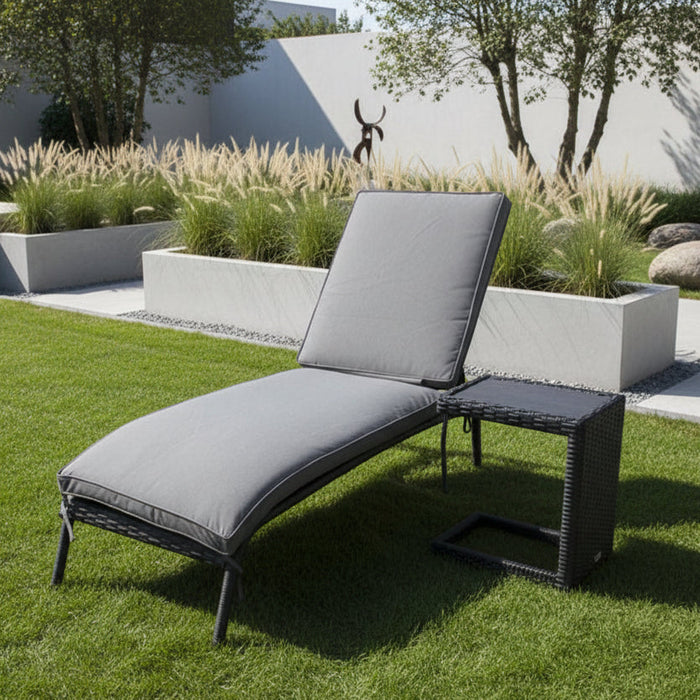 Supremo Cassano Grey lounger With Side Table