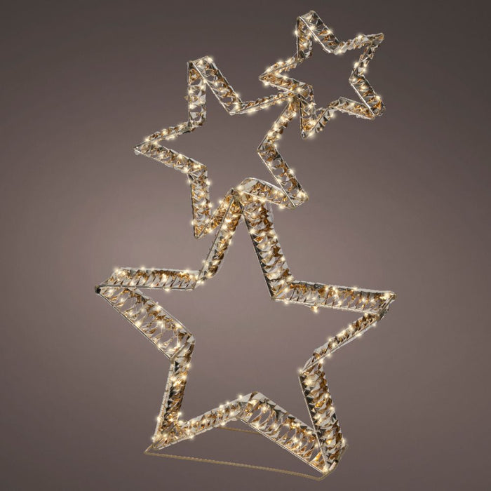 Gold Ribbon LED Star Stack