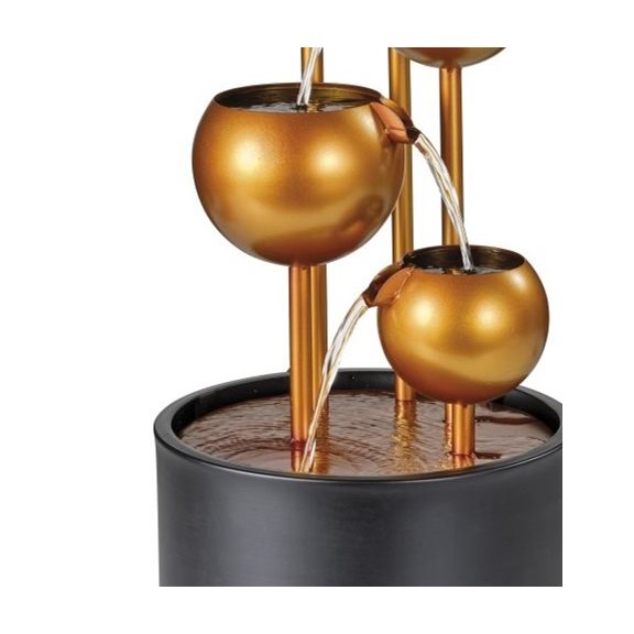 Copper Bowls Water Feature With LED Orb