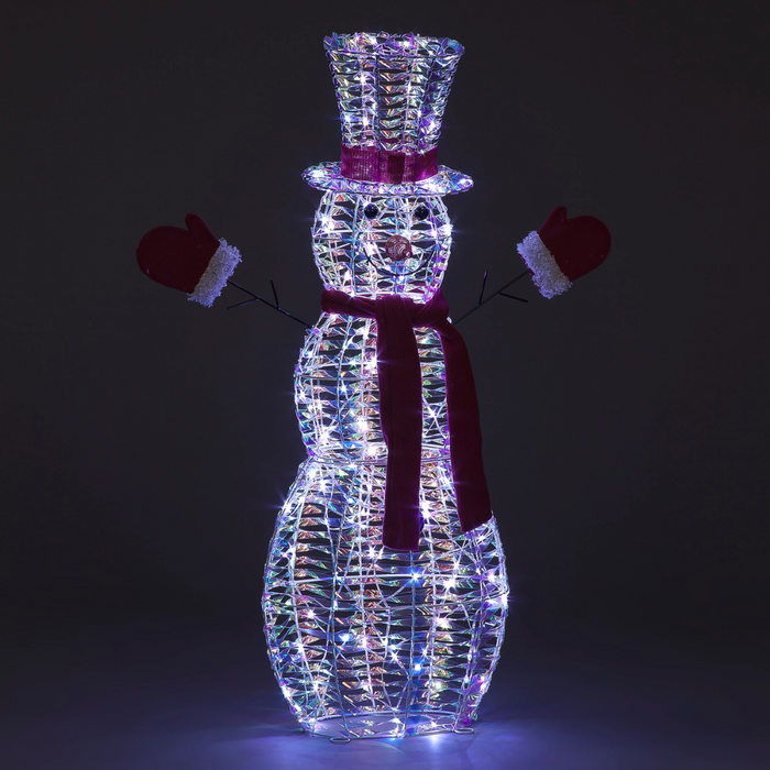 Snowtime 105cm Iridescent Dream Iron Snowman 120 LED's