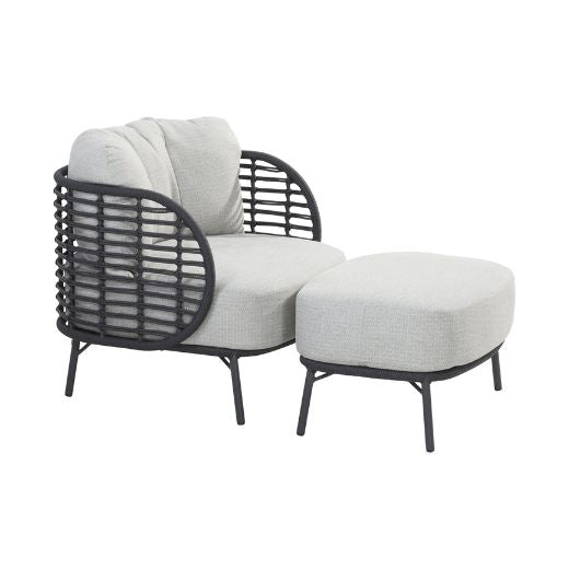 fabrice lounge chair and stool