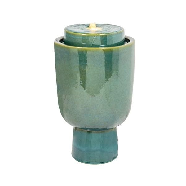 Lumineo Green Ceramic Water Feature With Stand