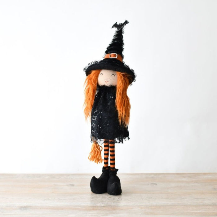 Halloween Fabric Standing Witch with Broomstick