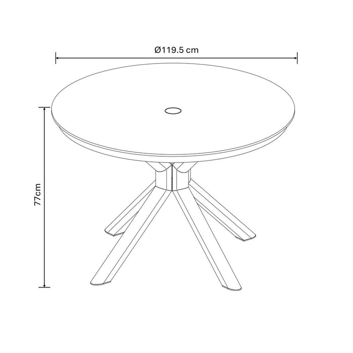 Hartman Rayo 4 Seat Round Dining Set