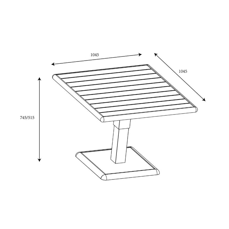 Hartman Sahara Square Casual Dining Set with Adjustable Table