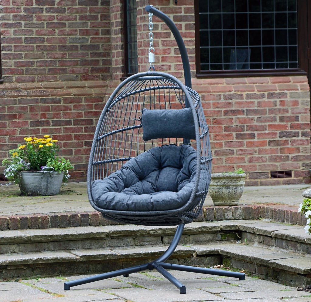 Suntime brampton rattan wicker outdoor hanging cocoon egg swing chair hot sale