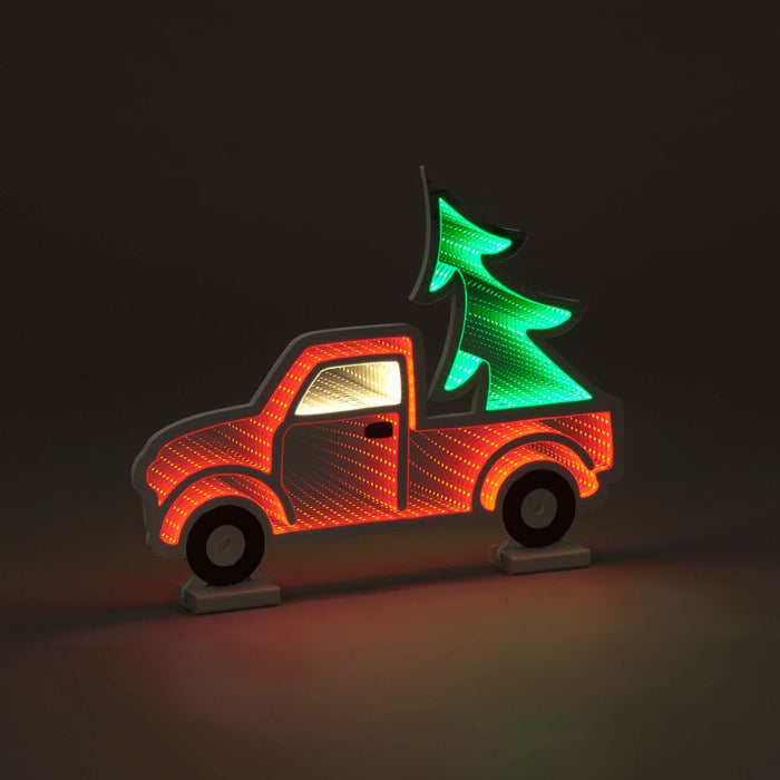 Snowtime 60cm Red Infinity Truck With Trees LED